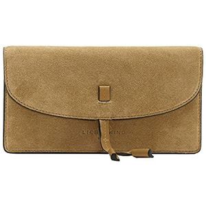 Liebeskind Berlin Fab Suede Slam, damesportemonnee, Sepia, L (h x b x d 7,5 cm x 18,5 cm x 2,5 cm), Bruin