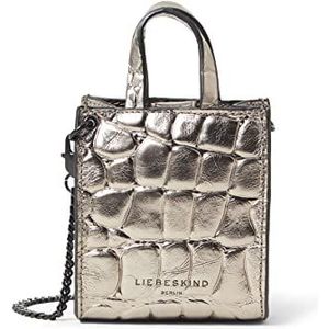 Liebeskind Berlin Croco Paper Bag Crossbody XS, Warm Metal-8506