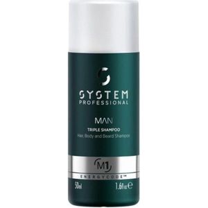 System Professional System Man Triple Shampoo M1 50 ml - Normale shampoo vrouwen - Voor Alle haartypes