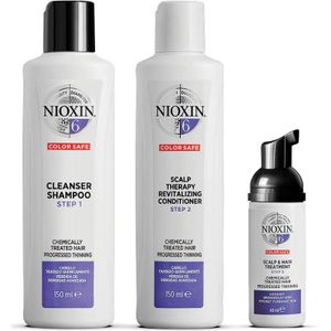 Nioxin 3-Delige Systeem 6 Chemisch Behandeld Haar met Gevorderd Dunner Wordend Haar Behandeling Hoofdhuid Therapie Haar Verdikkingsbehandeling