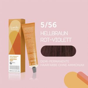 Londa Demi-Permanente kleurcrème Ammoniak Vrij 5/56 Lichtbruin Rood Violet, Tube 60 ml