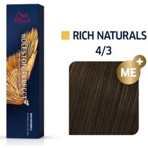 Wella Professionals - Koleston Perfect Rich Naturals 4/3 - Haarkleuring - Medium Bruin Goud - 60 ml