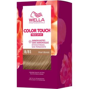 Wella Professionals Color Touch Semi-permanente haarverf zonder ammoniak - haarkleur om de kleur op te frissen en grijs haar te bedekken, wortelset met masker, 8/81 Pearl Blonde (130 ml)