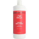 Wella Brilliance Shampoo weerbarstig haar -1000 ml - Normale shampoo vrouwen - Voor Alle haartypes