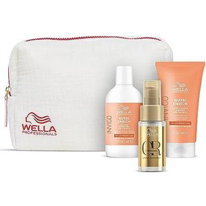 Wella Professionals Nutri Enrich reisset - voedende verzorging voor belast haar - shampoo 100 ml, haarmasker 75 ml en Oil Reflections haarolie 30 ml - toilettas