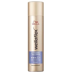 Wellaflex 2-daagse volume haarspray voor vrouwen, tot 2 dagen flexibele grip, voor langdurige styling, zacht voor de hoofdhuid, dermatologisch getest, veganistische formule, houdgraad 4, 75 ml
