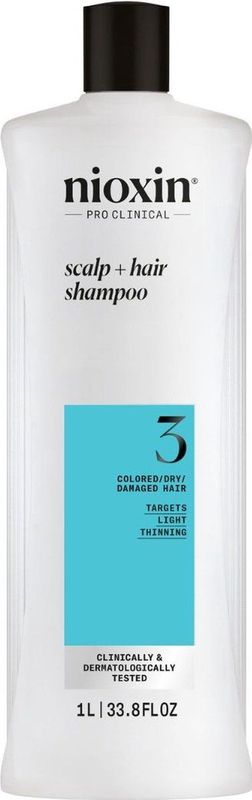 Nioxin - System 3 Cleanser Shampoo - 1000ml - Voor Gekleurd Haar