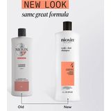 Nioxin - System 4 Cleanser Shampoo - 1000ml - Voor Gekleurd en Beschadigd Haar