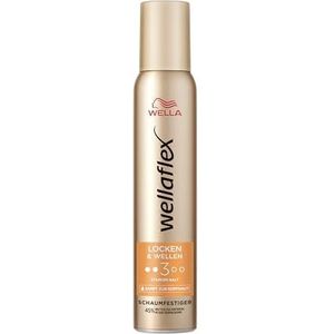 Wellaflex Krullend en golvend stylingschuim voor dames, sterke grip tot 24 uur, voor dynamische krullen, zacht voor de hoofdhuid, dermatologisch getest, siliconenvrij, grip 3