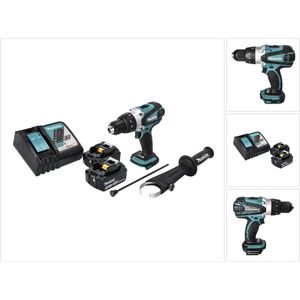 Makita DHP 458 RG accu klopboormachine 18 V 91 Nm + 2x accu 6.0 Ah + lader