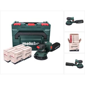 Metabo SXA 18 LTX 125 BL accu excentrische schuurmachine 18 V 125 mm ( 600146840 ) borstelloos + 4x Toolbrothers TURTLE schuurset + metaBOX - zonder accu, zonder lader