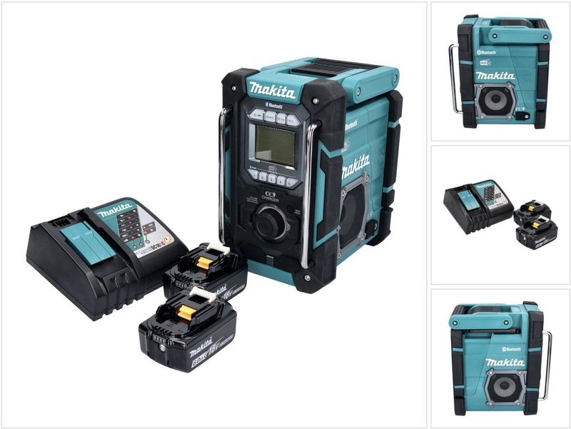 Makita - DMR 301 - Snoerloze Bouwplaatsradio - DAB / DAB+ / Bluetooth - Inclusief 2x Accu 6.0 Ah en Lader