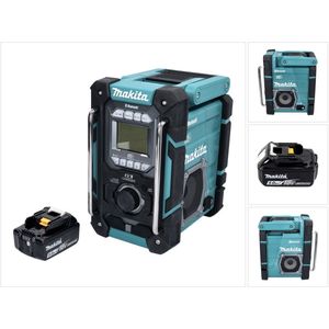 Makita - DMR 301 - Snoerloze Bouwplaatsradio - DAB / DAB+ / Bluetooth - 12 V max. - 18 V - Inclusief Accu 5.0 Ah