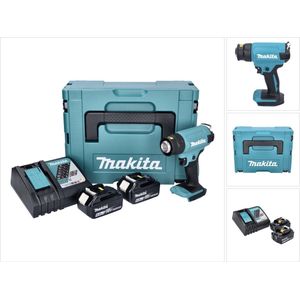 Makita DHG 180 RGJ snoerloos heteluchtpistool 18 V 550 °C + 2x accu 6.0 Ah + lader + Makpac
