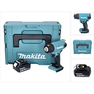 Makita DHG 180 T1J accu heteluchtpistool 18 V 550 °C + 1x oplaadbare accu 5.0 Ah + Makpac - zonder lader