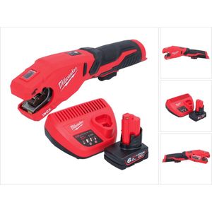 Milwaukee M12 PCSS-601 accu RVS pijpsnijder 12 V 12 - 28 mm + 1x accu 6,0 Ah + lader