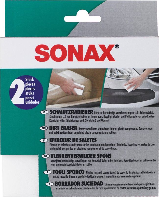 SONAX - Melaminespons - 2 Stuks - Voor Kunststof en Interieur