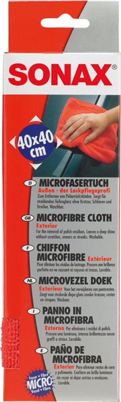 Sonax - Microvezeldoek - Poetsdoek - Exterieur - 40x40cm - Uitwasbaar