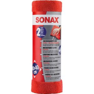 Sonax - Microvezeldoek - Poetsdoek - Blauw - 40x40cm - 2 Stuks