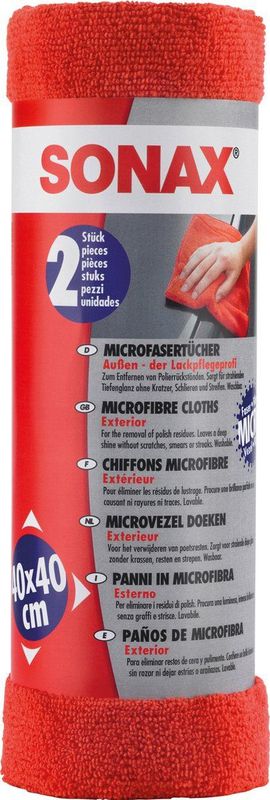 Sonax - Microvezeldoek - Poetsdoek - Blauw - 40x40cm - 2 Stuks