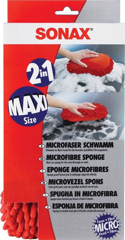Sonax - Microvezelspons - Tweezijdig - Maxi Size - Veilig voor Lak