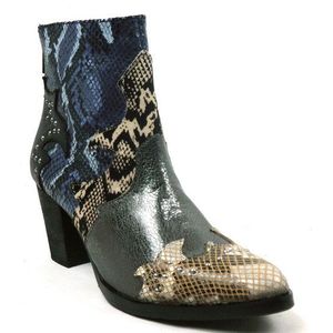 Lazamani 85.242 Enkellaarzen - Blue - Leer - Textiel Voering