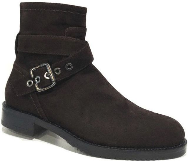 Annalina - A6302 - Enkellaarzen - Zwart - Leer