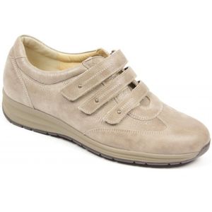 Durea - 6128 Klittenbandschoenen - Taupe - Leer