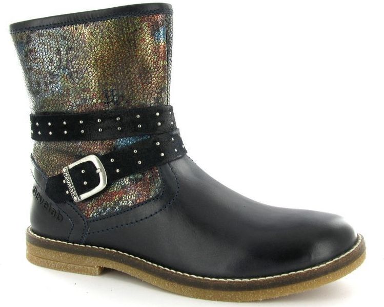 Develab - 621 - Enkellaarsjes - Blauw - Leer