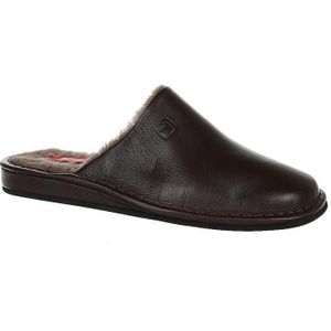 Fortuna - 111 Slippers - Rood - Leer - Wol Voering