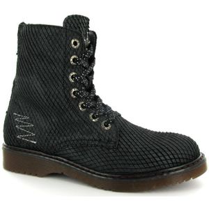 Red-Rag - 15506 - Veterschoenen - Zwart - Leer