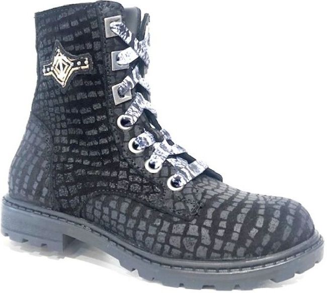 Twins - 320626 - Veterschoenen - Zwart - Leer