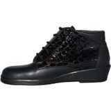 Finn Comfort - 3502 Sofia - Veterboots - Zwart - Nappa Leer en Lak