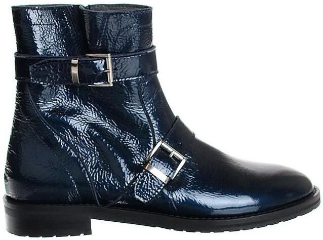 HIP - H1138 - Enkellaarzen - Blauw - Lak - Leer