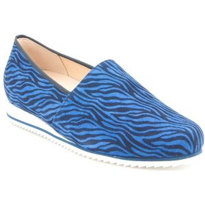Hassia - 9-301685 - Instappers - Blauw/Zebra - Suède - Leer