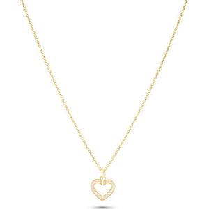 gold plated zilveren ketting 45cm met glanzend plaatje om te graveren ZIC2344G