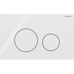Geberit Sigma40 bedieningsplaat - 2-toets spoeling - rond - glas - wit 115.628.SI.1