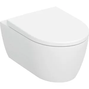 Hangend toilet Pietro randloos inclusief softclose zitting mat beige 49x37x37cm - Voordelig Design Sanitair