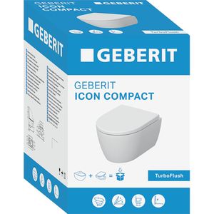Geberit - iCon Wandclosetset - Glans Wit - Rimless - TurboFlush - Compact