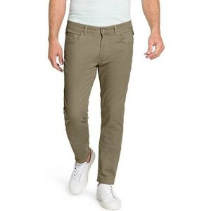 Pioneer Heren 5-pocket platte stof stretch broek, jade, 33W / 34L, jade, 33W x 34L