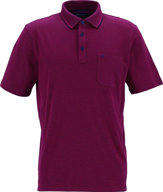 CASA MODA comfort fit poloshirt, donkerrood melange