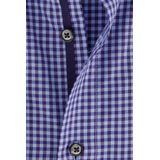 CASA MODA - Comfort Fit - Overhemd - Blauw Geruit - Popeline - Strijkvriendelijk