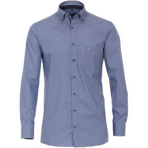CASA MODA Overhemd - Blauw Geruit - 100% Katoen - Button Down Kraag