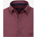 CASA MODA - Comfort Fit - Overhemd - Rood met Blauw Geruit - Strijkvriendelijk