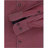 CASA MODA - Comfort Fit - Overhemd - Rood met Blauw Geruit - Strijkvriendelijk