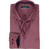 CASA MODA - Overhemd - Rood met Blauw Geruit - 100% Katoen - Strijkvriendelijk