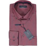 CASA MODA - Overhemd - Rood met Blauw Geruit - 100% Katoen - Strijkvriendelijk