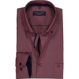 CASA MODA - Overhemd - Rood met Blauw Geruit - 100% Katoen - Strijkvriendelijk