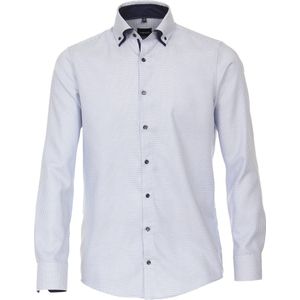 VENTI - Overhemd - Blauw - Dobby Weving - Lange Mouwen