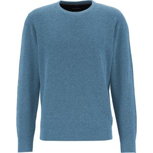 CASA MODA - Comfort Fit - Pullover - Middenblauw Melange - Zacht en Soepel Breisel